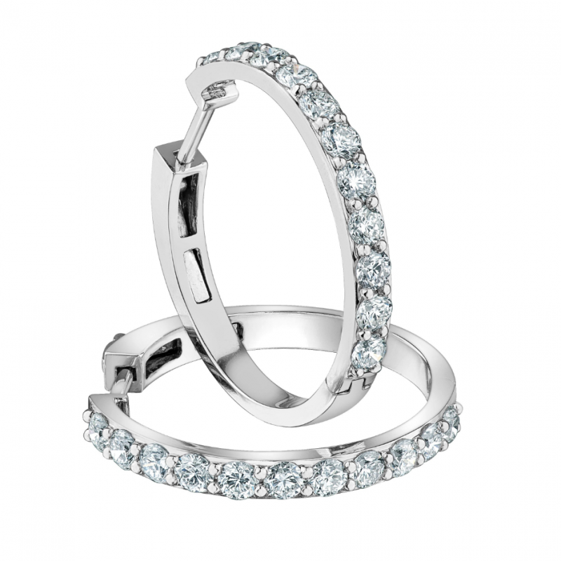 diamondevolution EE4330W/300 Timeless in design and flawless in composition, these gorgeous hoop earrings are true showstoppers, 