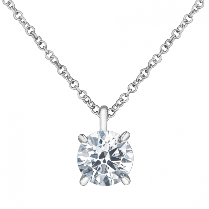 diamondevolution PP4336W/100C A timeless design to be cherished for a lifetime, this classic four-prong pendant sparkles with the 