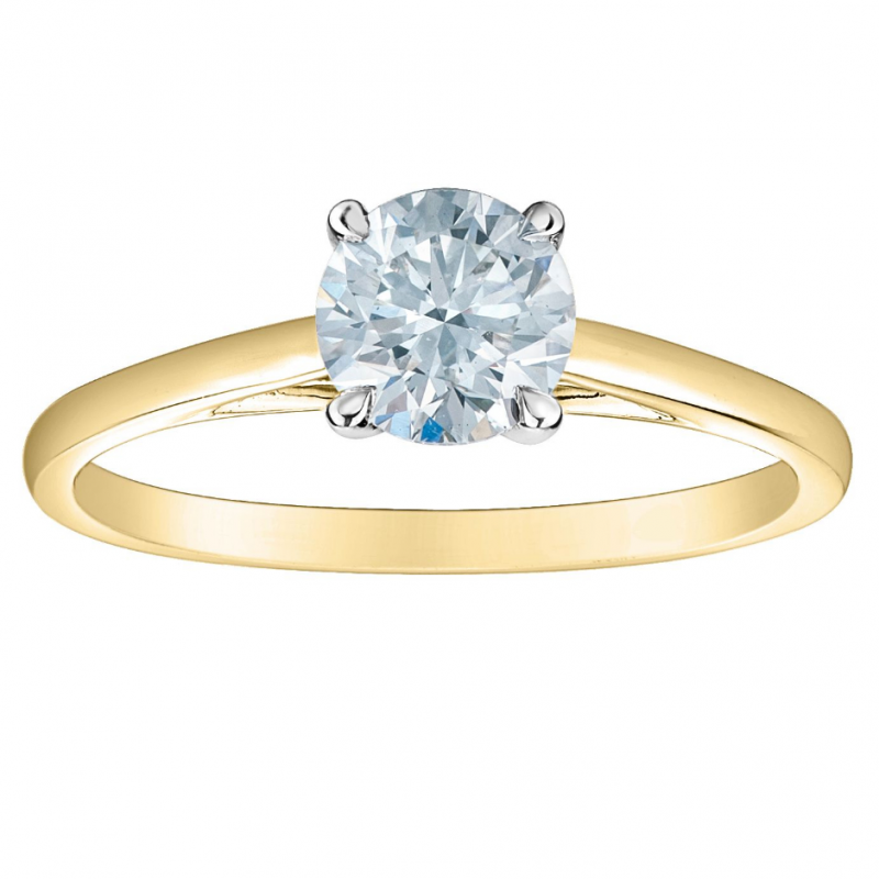 diamondevolution R10136YW/75 The quintessential four-prong setting is the engagement ring your love has dreamt of her whole life.