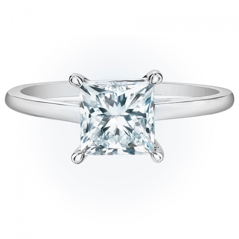 diamondevolution R10156WG/150 Simply stylish, this beautiful engagement ring features the brilliance of a princess-cut lab-gown di