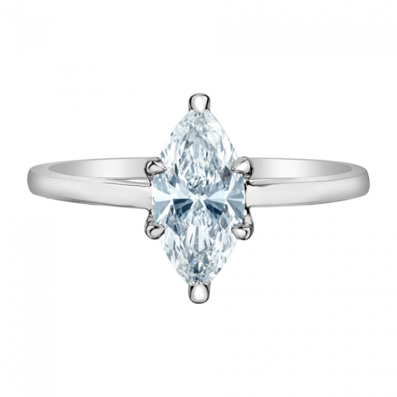 diamondevolution R10160WG/100 Simply stylish, this beautiful engagement ring features the brilliance of a marquise-cut lab-gown di